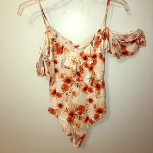 Floral Orange & White Bodysuit